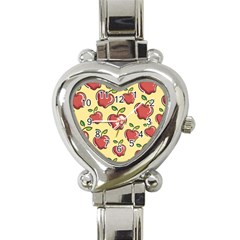 Seamless Pattern Healthy Fruit Heart Italian Charm Watch