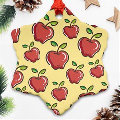 Seamless Pattern Healthy Fruit Snowflake Ornament (two Sides) by Nexatart