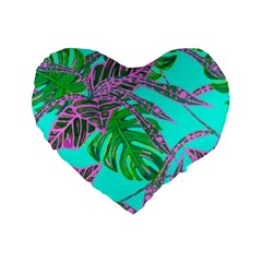 Painting Oil Leaves Nature Reason Standard 16  Premium Heart Shape Cushions by Nexatart