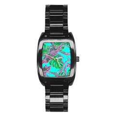 Painting Oil Leaves Nature Reason Stainless Steel Barrel Watch by Nexatart