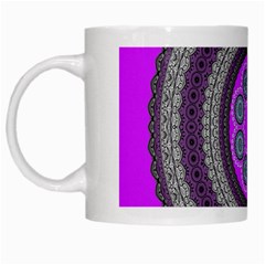 Round Pattern Ethnic Design White Mugs by Nexatart