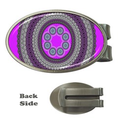 Round Pattern Ethnic Design Money Clips (oval)  by Nexatart