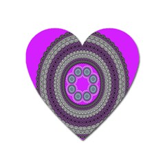 Round Pattern Ethnic Design Heart Magnet by Nexatart