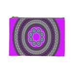 Round Pattern Ethnic Design Cosmetic Bag (Large) Front