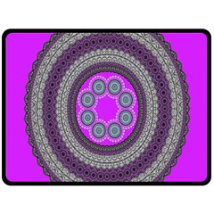 Round Pattern Ethnic Design Fleece Blanket (large)  by Nexatart