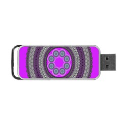 Round Pattern Ethnic Design Portable Usb Flash (two Sides) by Nexatart