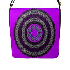 Round Pattern Ethnic Design Flap Messenger Bag (l)  by Nexatart