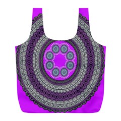 Round Pattern Ethnic Design Full Print Recycle Bags (l)  by Nexatart