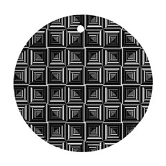 Pattern Op Art Black White Grey Round Ornament (two Sides) by Nexatart