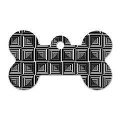 Pattern Op Art Black White Grey Dog Tag Bone (two Sides) by Nexatart