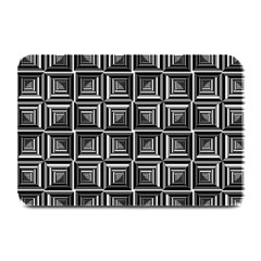 Pattern Op Art Black White Grey Plate Mats by Nexatart