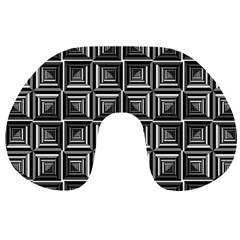 Pattern Op Art Black White Grey Travel Neck Pillows by Nexatart