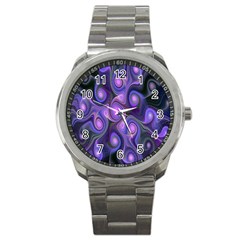 Abstract Pattern Fractal Wallpaper Sport Metal Watch by Nexatart