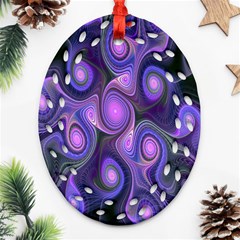 Abstract Pattern Fractal Wallpaper Oval Filigree Ornament (two Sides) by Nexatart