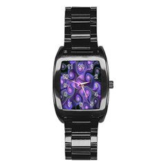 Abstract Pattern Fractal Wallpaper Stainless Steel Barrel Watch