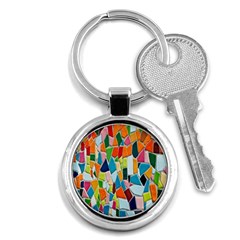 Mosaic Tiles Pattern Texture Key Chains (round)  by Nexatart