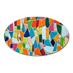 Mosaic Tiles Pattern Texture Oval Magnet by Nexatart