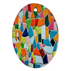 Mosaic Tiles Pattern Texture Oval Ornament (two Sides) by Nexatart