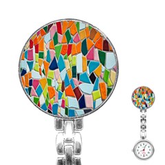 Mosaic Tiles Pattern Texture Stainless Steel Nurses Watch by Nexatart