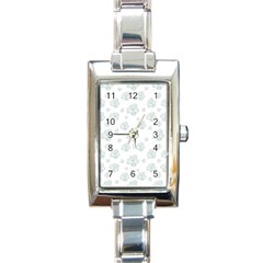 Pastel Floral Motif Pattern Rectangle Italian Charm Watch by dflcprints