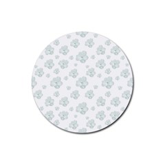 Pastel Floral Motif Pattern Rubber Round Coaster (4 Pack)  by dflcprints