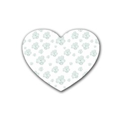 Pastel Floral Motif Pattern Rubber Coaster (heart)  by dflcprints