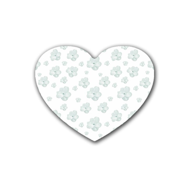 Pastel Floral Motif Pattern Heart Coaster (4 pack) 