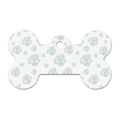 Pastel Floral Motif Pattern Dog Tag Bone (one Side) by dflcprints