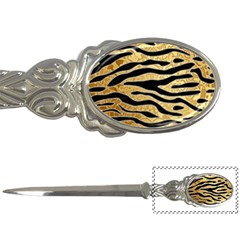 Golden Vector Embossed Golden Black Zebra Stripes Letter Openers by flipstylezfashionsLLC