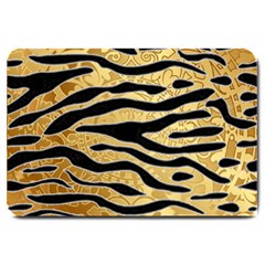 Golden Vector Embossed Golden Black Zebra Stripes Large Doormat  by flipstylezfashionsLLC