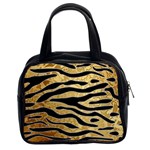 Golden vector embossed golden black zebra stripes Classic Handbags (2 Sides) Front