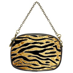 Golden Vector Embossed Golden Black Zebra Stripes Chain Purses (one Side)  by flipstylezfashionsLLC