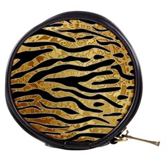 Golden Vector Embossed Golden Black Zebra Stripes Mini Makeup Bags by flipstylezfashionsLLC