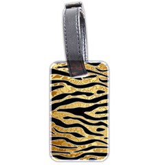 Golden Vector Embossed Golden Black Zebra Stripes Luggage Tags (two Sides) by flipstylezfashionsLLC