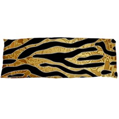 Golden Vector Embossed Golden Black Zebra Stripes Body Pillow Case Dakimakura (two Sides) by flipstylezfashionsLLC