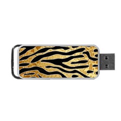 Golden Vector Embossed Golden Black Zebra Stripes Portable Usb Flash (two Sides) by flipstylezfashionsLLC