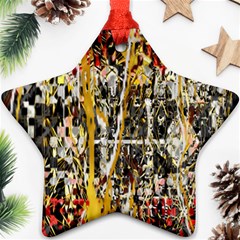 Retro Orange Black And White Liquid Gold  By Kiekie Strickland Ornament (star) by flipstylezfashionsLLC