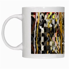 Retro Orange Black And White Liquid Gold  By Kiekie Strickland White Mugs by flipstylezfashionsLLC