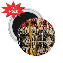 Retro Orange Black And White Liquid Gold  By Kiekie Strickland 2 25  Magnets (10 Pack)  by flipstylezfashionsLLC