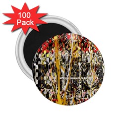 Retro Orange Black And White Liquid Gold  By Kiekie Strickland 2 25  Magnets (100 Pack)  by flipstylezfashionsLLC