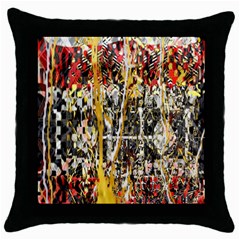 Retro Orange Black And White Liquid Gold  By Kiekie Strickland Throw Pillow Case (black) by flipstylezfashionsLLC