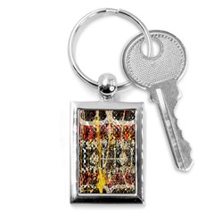 Retro Orange Black And White Liquid Gold  By Kiekie Strickland Key Chains (rectangle)  by flipstylezfashionsLLC