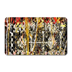 Retro Orange Black And White Liquid Gold  By Kiekie Strickland Magnet (rectangular) by flipstylezfashionsLLC