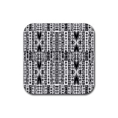 Creative Retro Black And White Abstract Vector Designs By Kiekie Strickland Rubber Coaster (square)  by flipstylezfashionsLLC