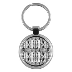 Creative Retro Black And White Abstract Vector Designs By Kiekie Strickland Key Chains (round)  by flipstylezfashionsLLC