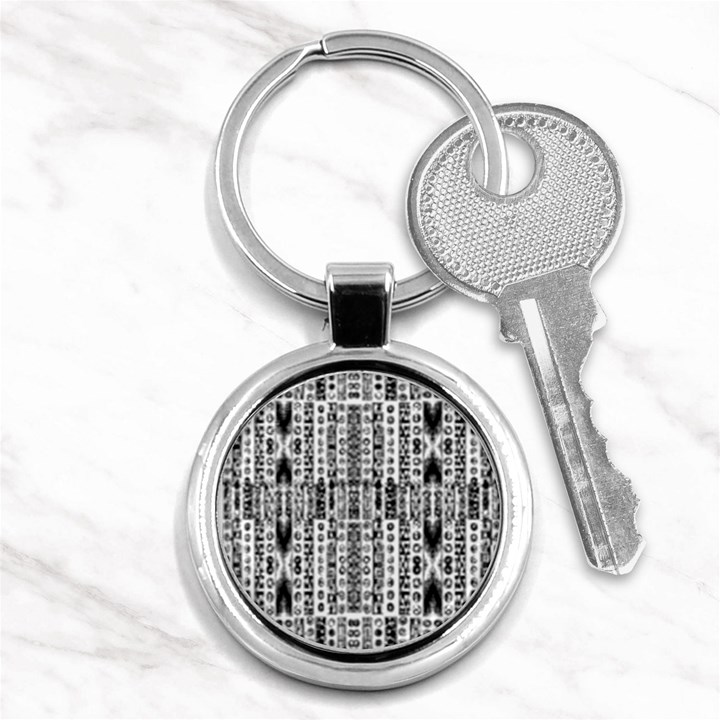 Creative retro black and white Abstract Vector Designs by kiekie strickland Key Chains (Round) 