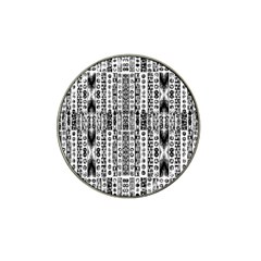 Creative Retro Black And White Abstract Vector Designs By Kiekie Strickland Hat Clip Ball Marker by flipstylezfashionsLLC