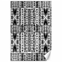 Creative Retro Black And White Abstract Vector Designs By Kiekie Strickland Canvas 12  X 18   by flipstylezfashionsLLC