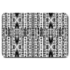 Creative Retro Black And White Abstract Vector Designs By Kiekie Strickland Large Doormat  by flipstylezfashionsLLC