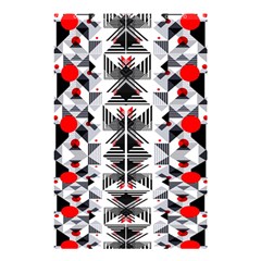 Retro Geometric Red And Black Triangles  Shower Curtain 48  X 72  (small)  by flipstylezfashionsLLC